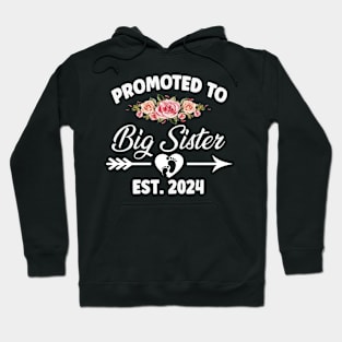 Promoted to Big Sister Est 2024 Pregnancy Announcement Hoodie